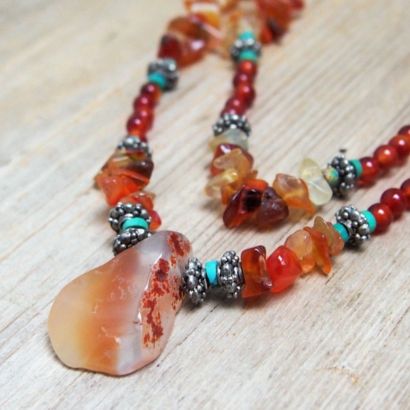 Jewelry - Double Strand Natural Chip Stone Beaded Necklace